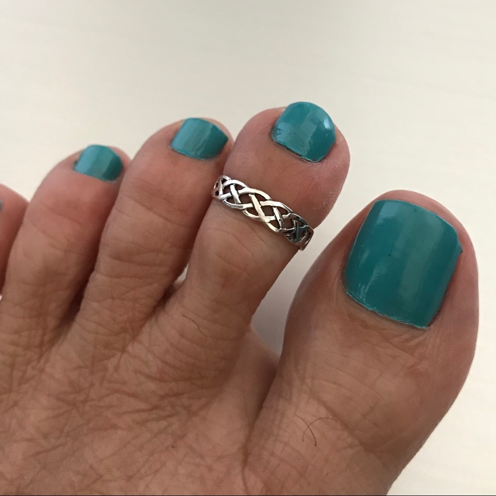 Sterling Silver Celtic Design Toe Ring - image 1